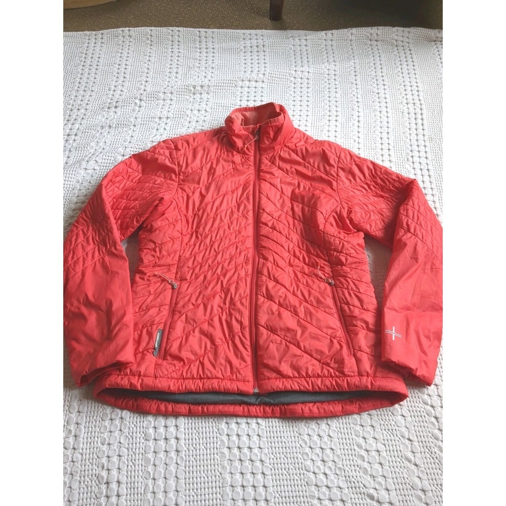 Icebreaker Stratus MerinoLoft Quilted Jacket Sz Medium Women's Orange Gray Zip